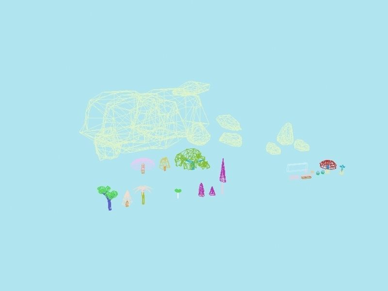 Tree Bush and Rock Environment Pack CARTOON Low-poly 3D model_12