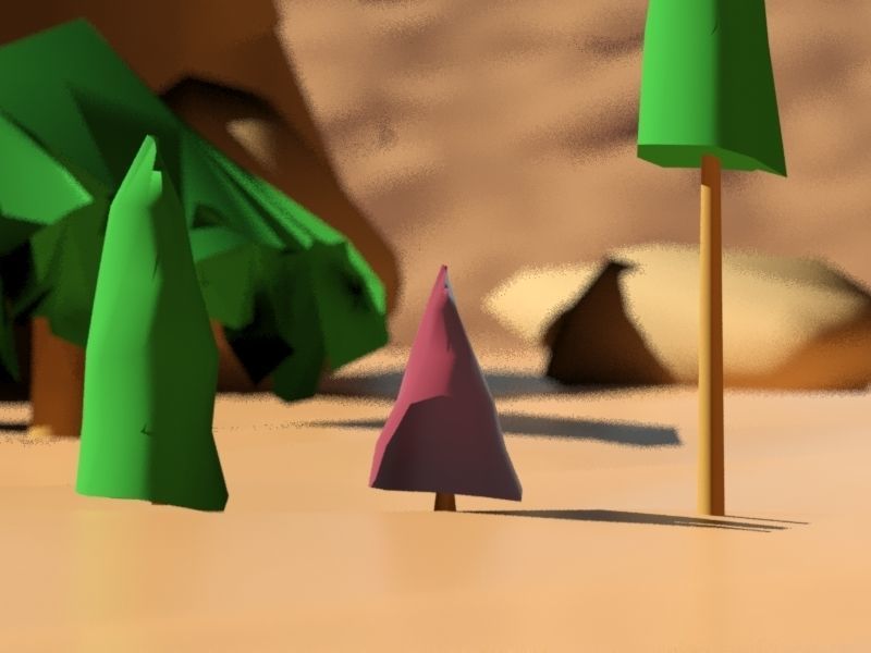 Tree Bush and Rock Environment Pack CARTOON Low-poly 3D model_6