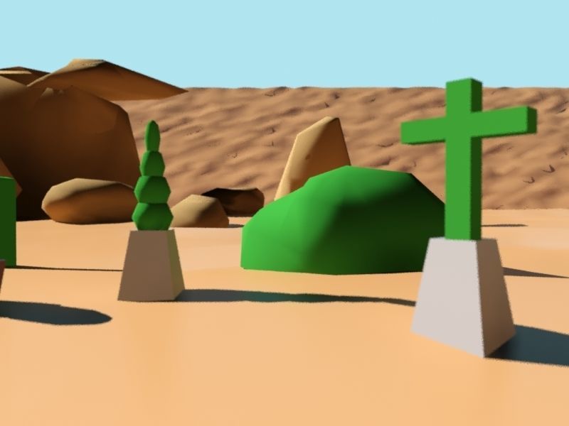 Tree Bush and Rock Environment Pack CARTOON Low-poly 3D model_9