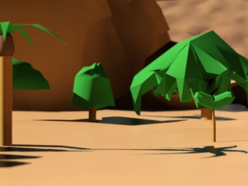 Tree Bush and Rock Environment Pack CARTOON Low-poly 3D model_5
