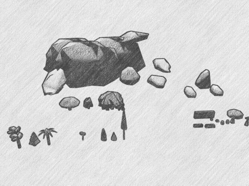 Tree Bush and Rock Environment Pack CARTOON Low-poly 3D model_14