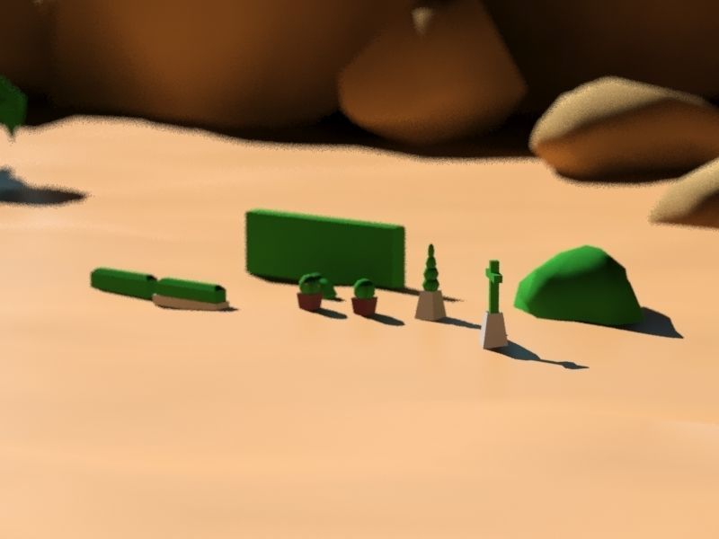 Tree Bush and Rock Environment Pack CARTOON Low-poly 3D model_16