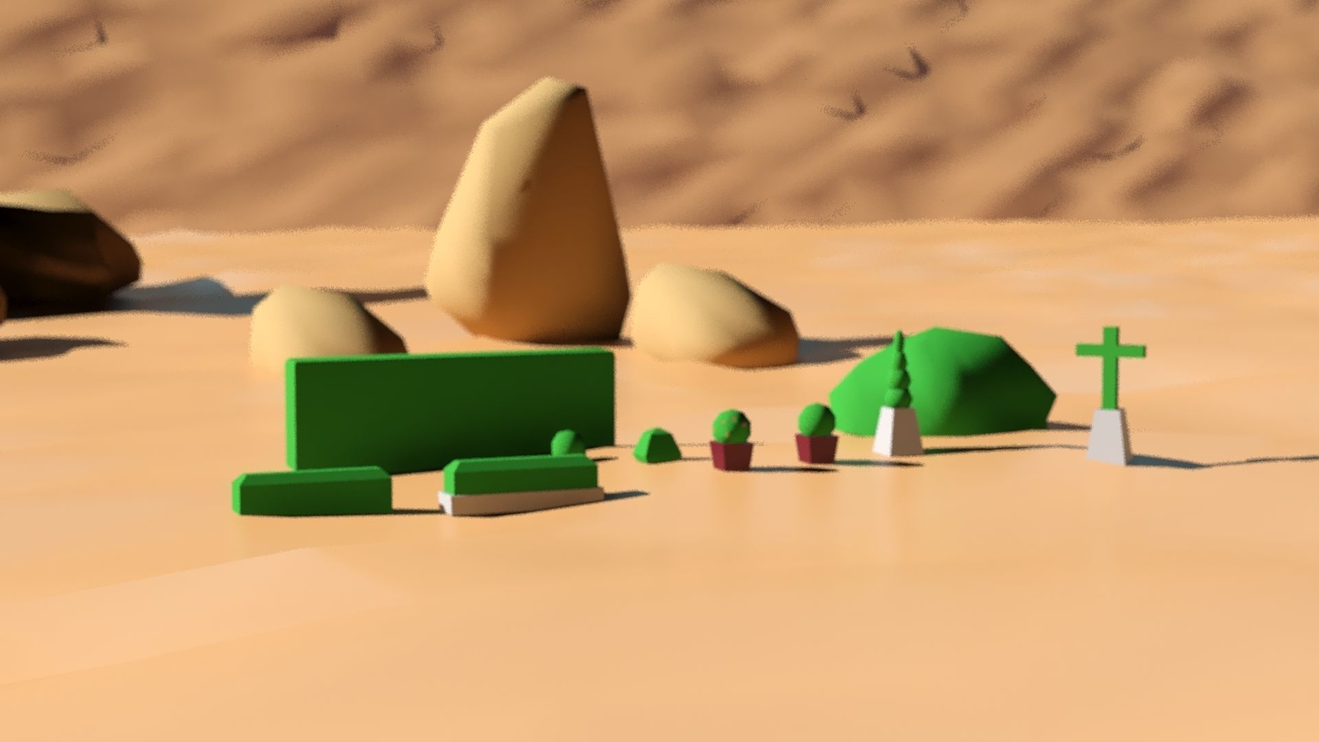 Tree Bush and Rock Environment Pack CARTOON Low-poly 3D model_18