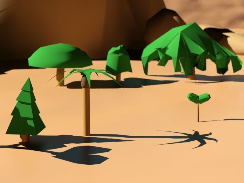 Tree Bush and Rock Environment Pack CARTOON Low-poly 3D model_21