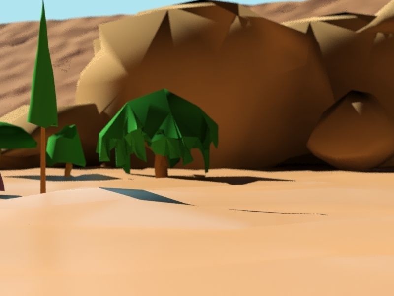 Tree Bush and Rock Environment Pack CARTOON Low-poly 3D model_19
