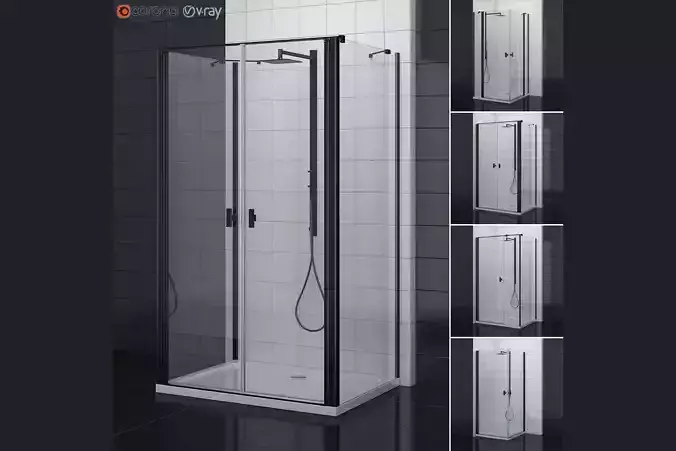 Cabin showers Radaway NES black 2