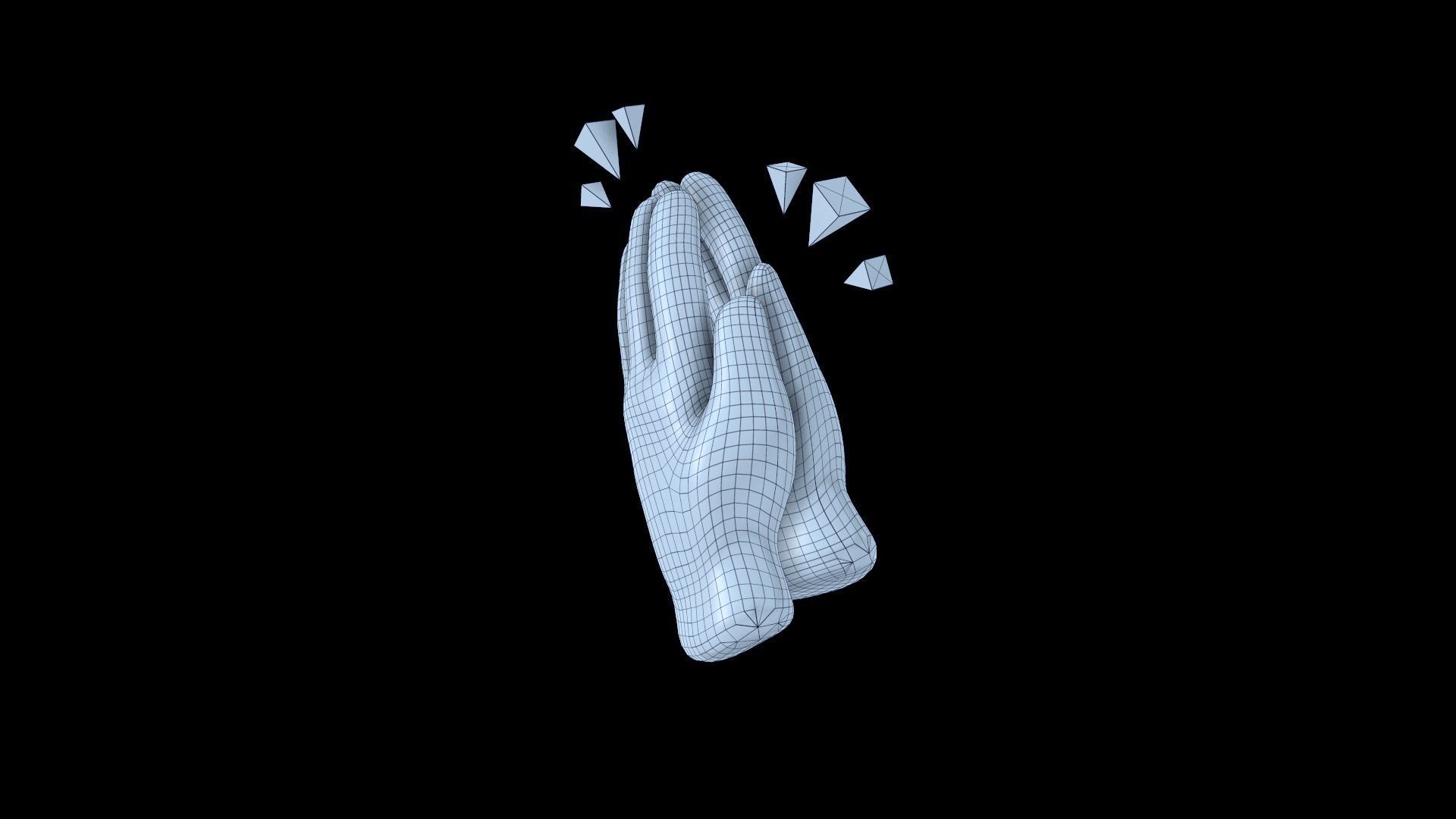 hands emoji megapack Low-poly 3D model_39