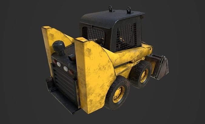 Excavator  Work Machine bulldozer Unity Unrel Lowpoly game ready Low-poly 3D model 5