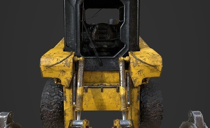 Excavator  Work Machine bulldozer Unity Unrel Lowpoly game ready Low-poly 3D model 7