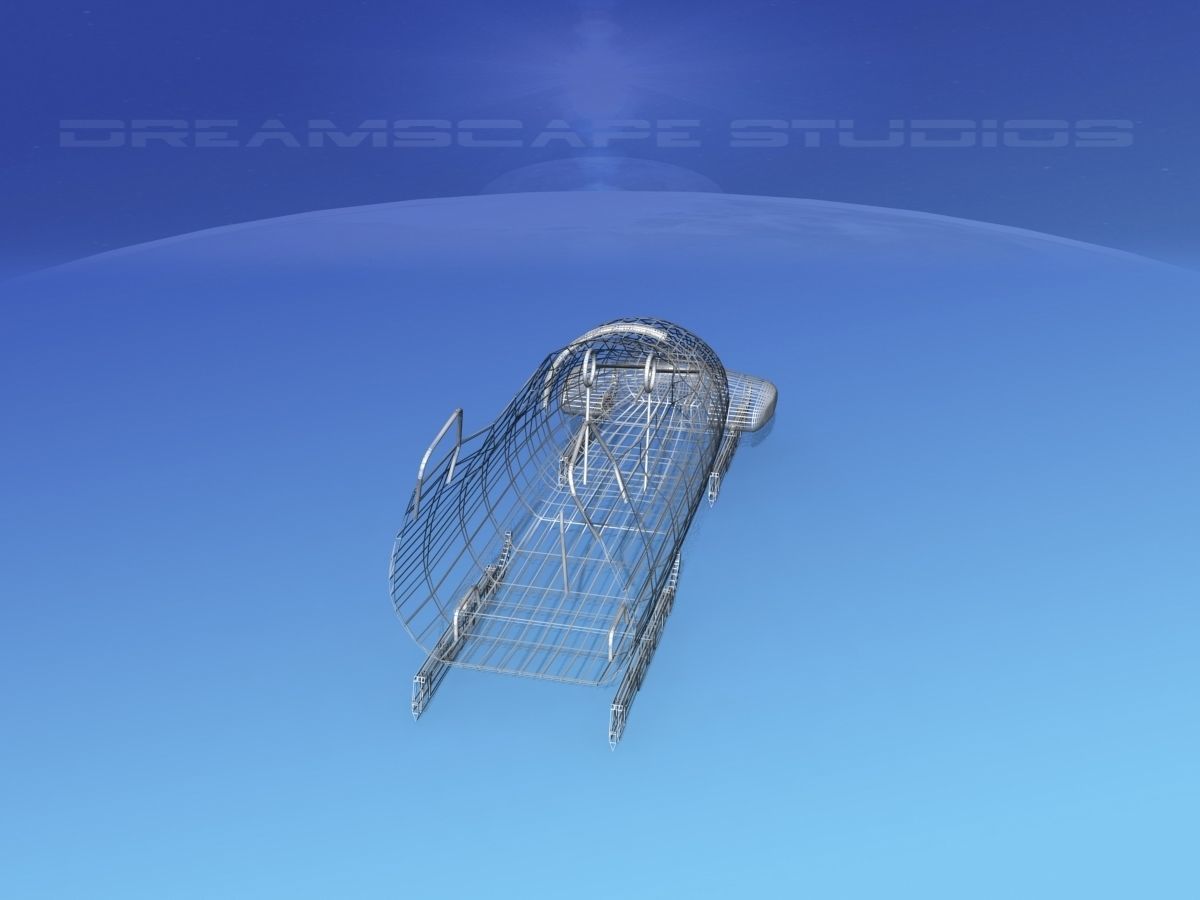 Bobsled sled Low-poly 3D model_17