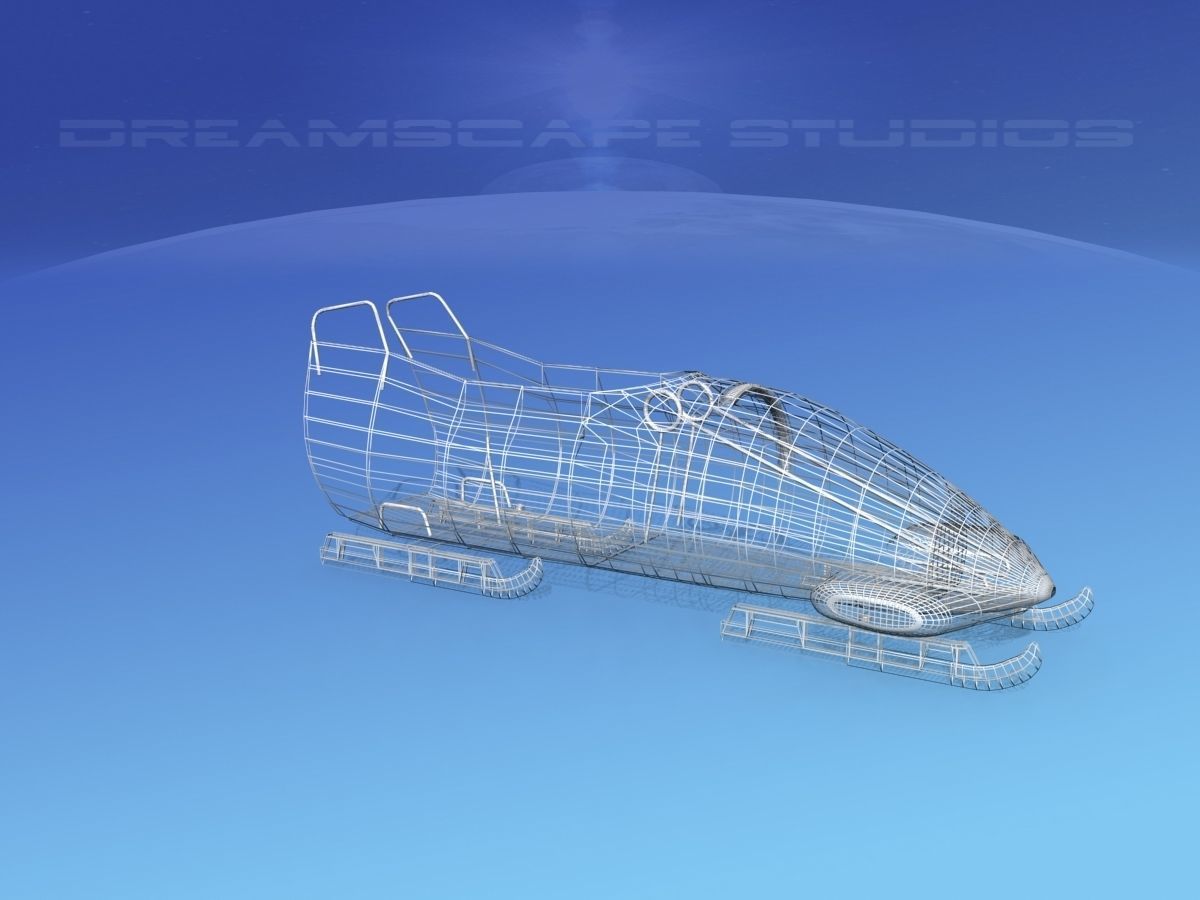 Bobsled sled Low-poly 3D model_14