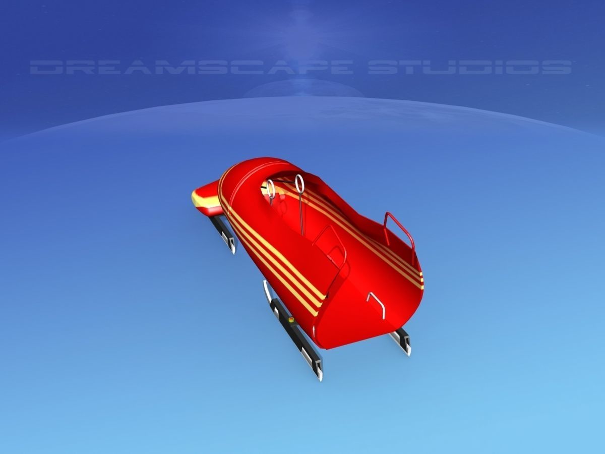 Bobsled sled Low-poly 3D model_7