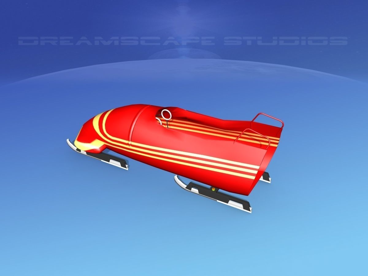 Bobsled sled Low-poly 3D model_8