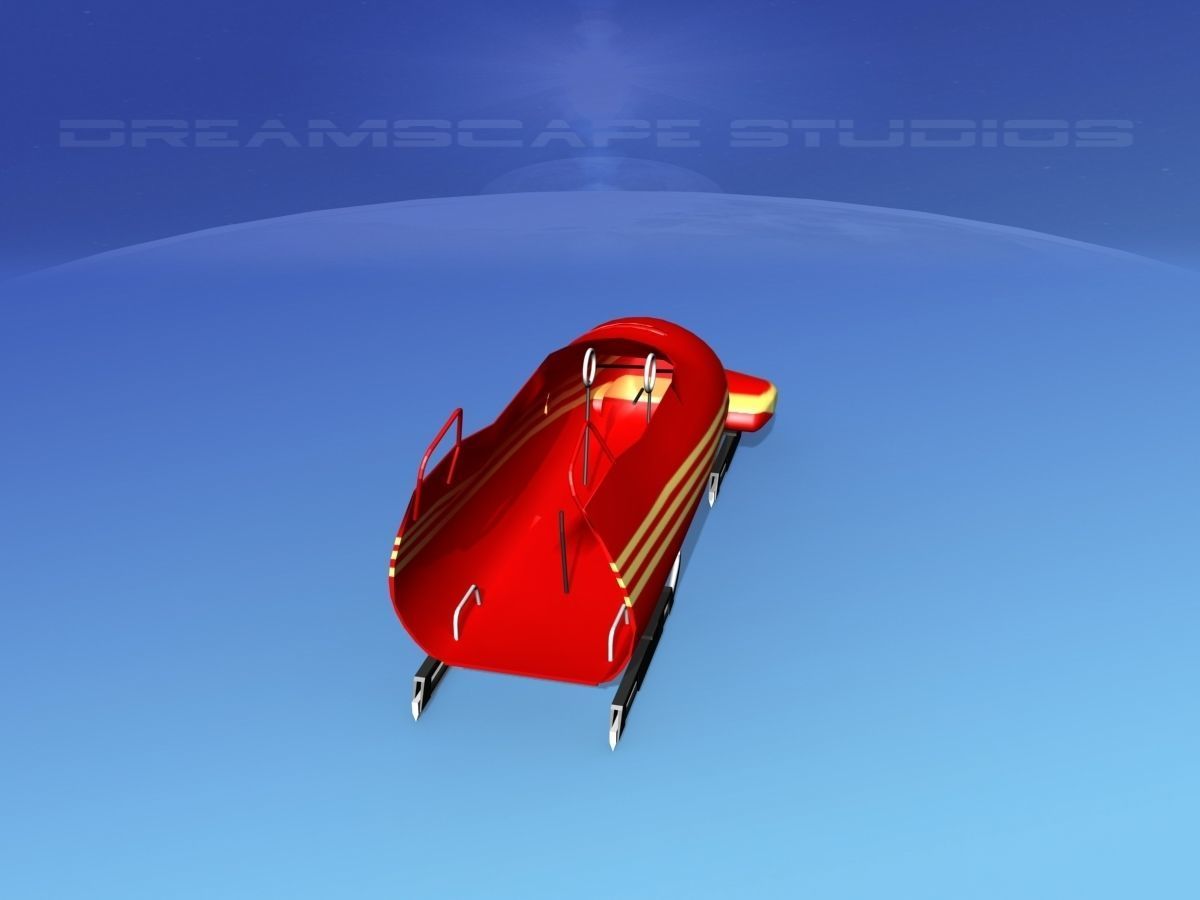 Bobsled sled Low-poly 3D model_6