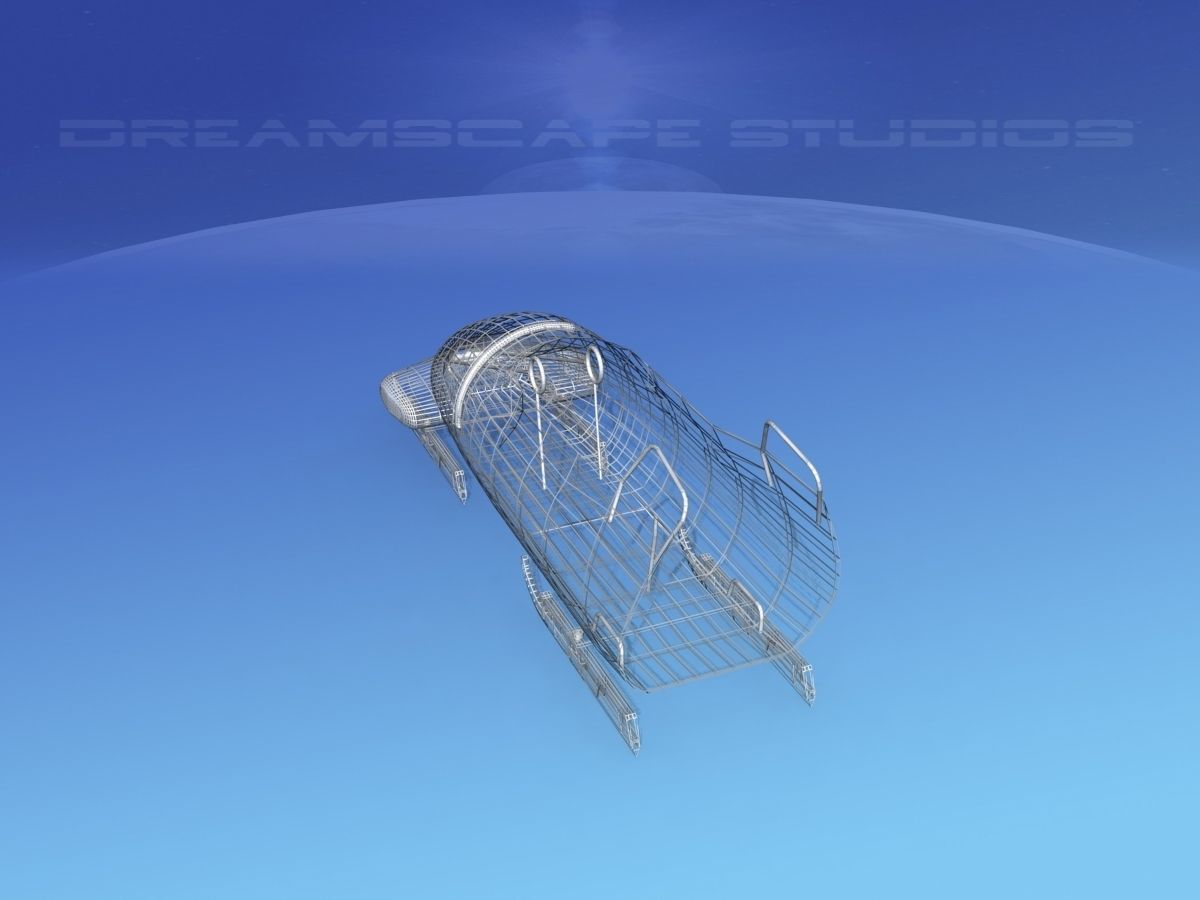 Bobsled sled Low-poly 3D model_18