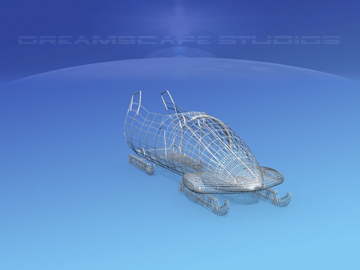 Bobsled sled Low-poly 3D model_13