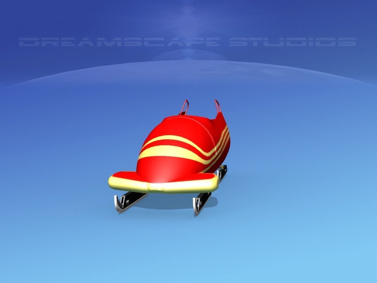 Bobsled sled Low-poly 3D model_1