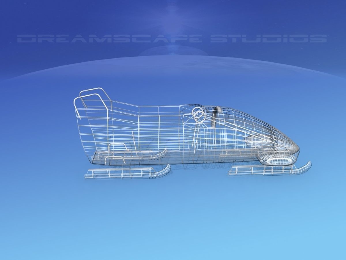 Bobsled sled Low-poly 3D model_15