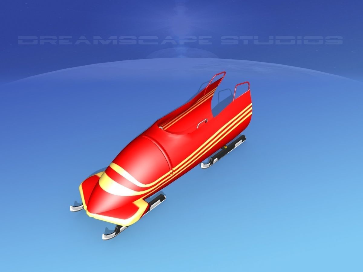 Bobsled sled Low-poly 3D model_10