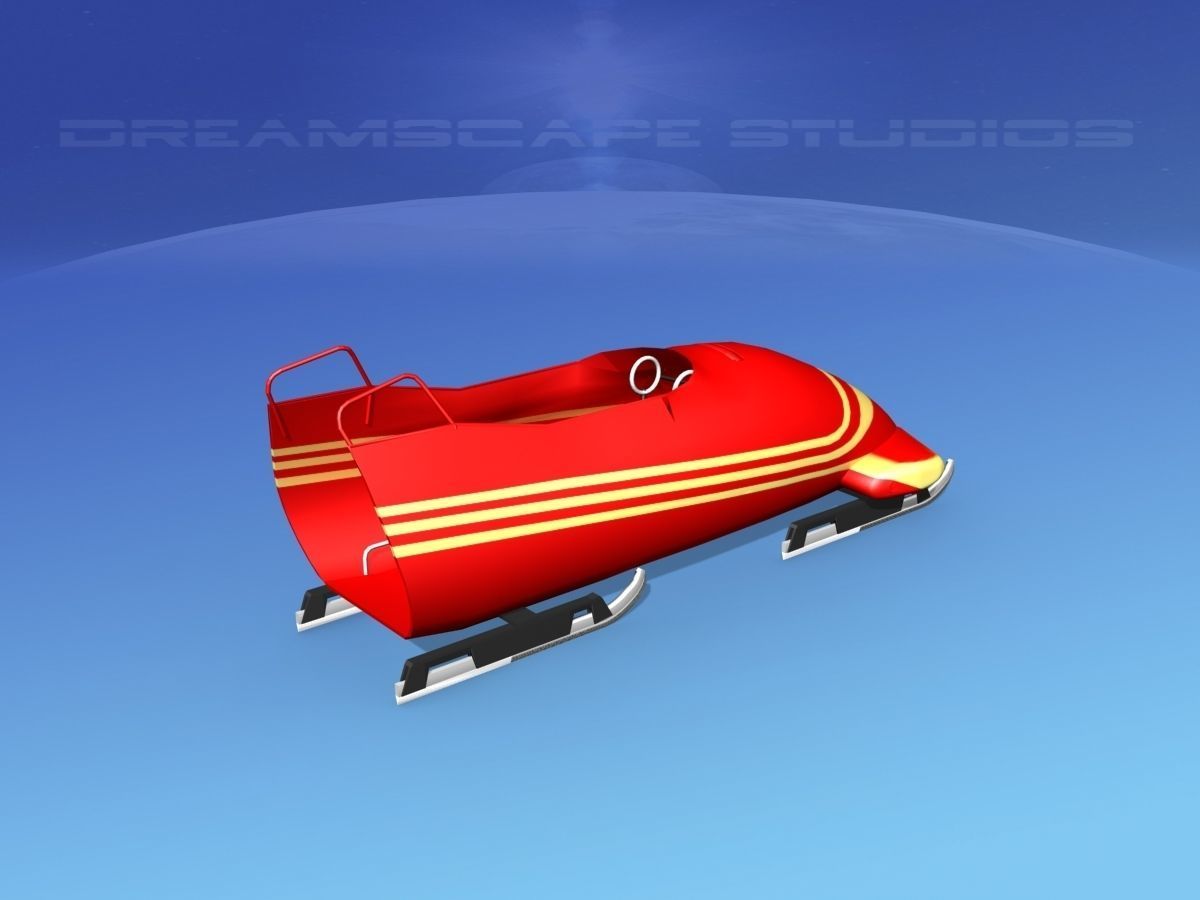 Bobsled sled Low-poly 3D model_5