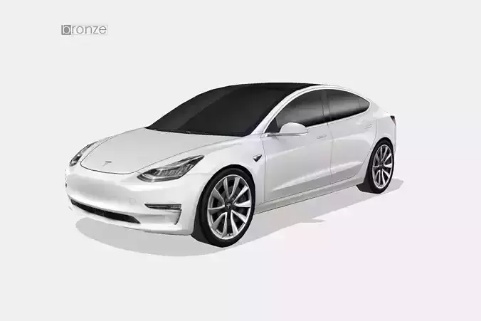 Tesla Model 3 2018 Low-poly 3D model