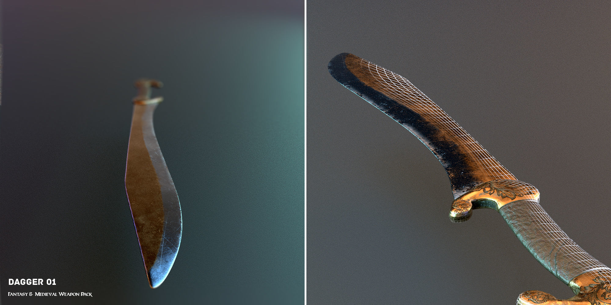 Fantasy and Medieval Weapon Pack Low-poly 3D model_9