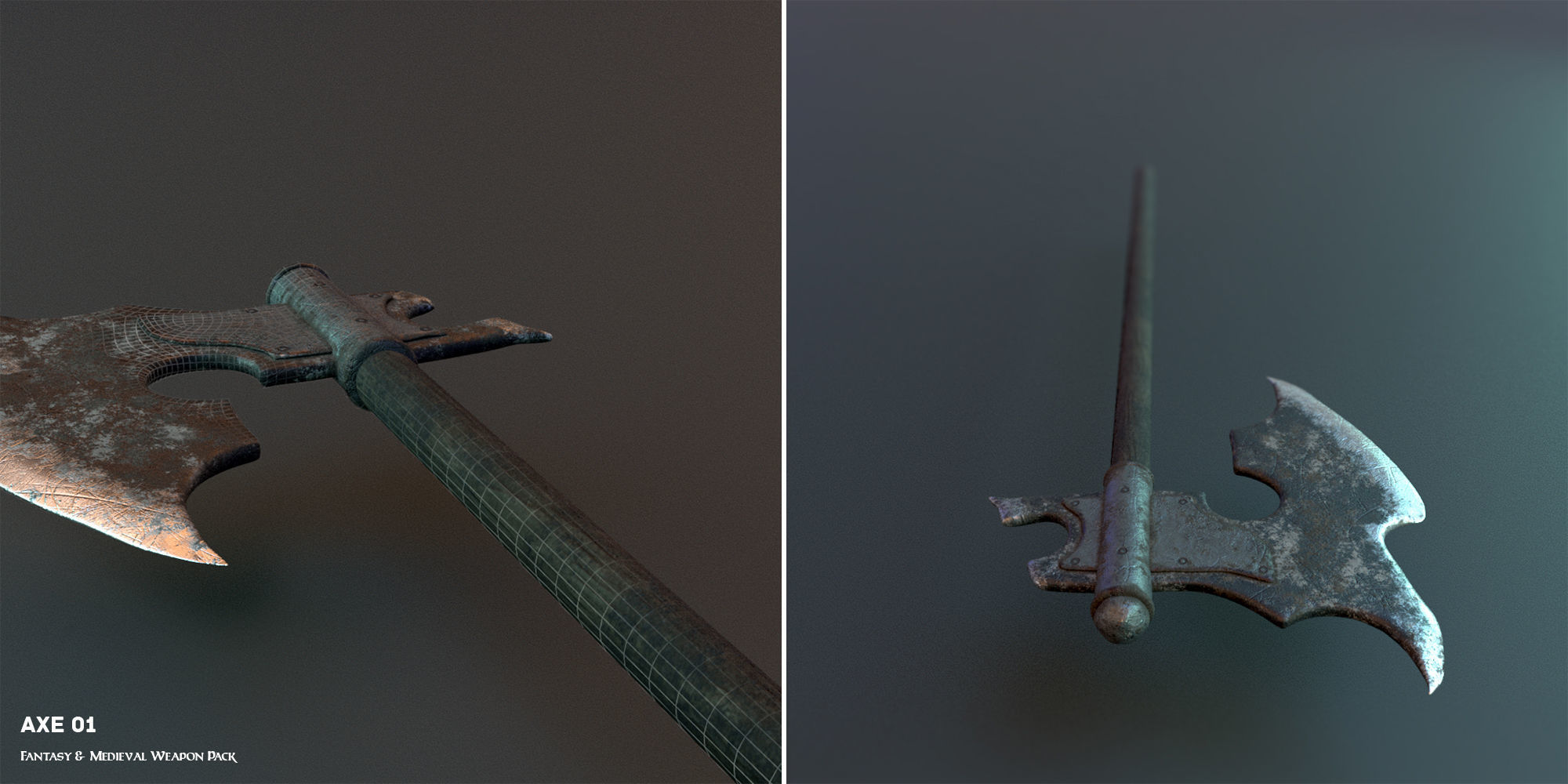 Fantasy and Medieval Weapon Pack Low-poly 3D model_8