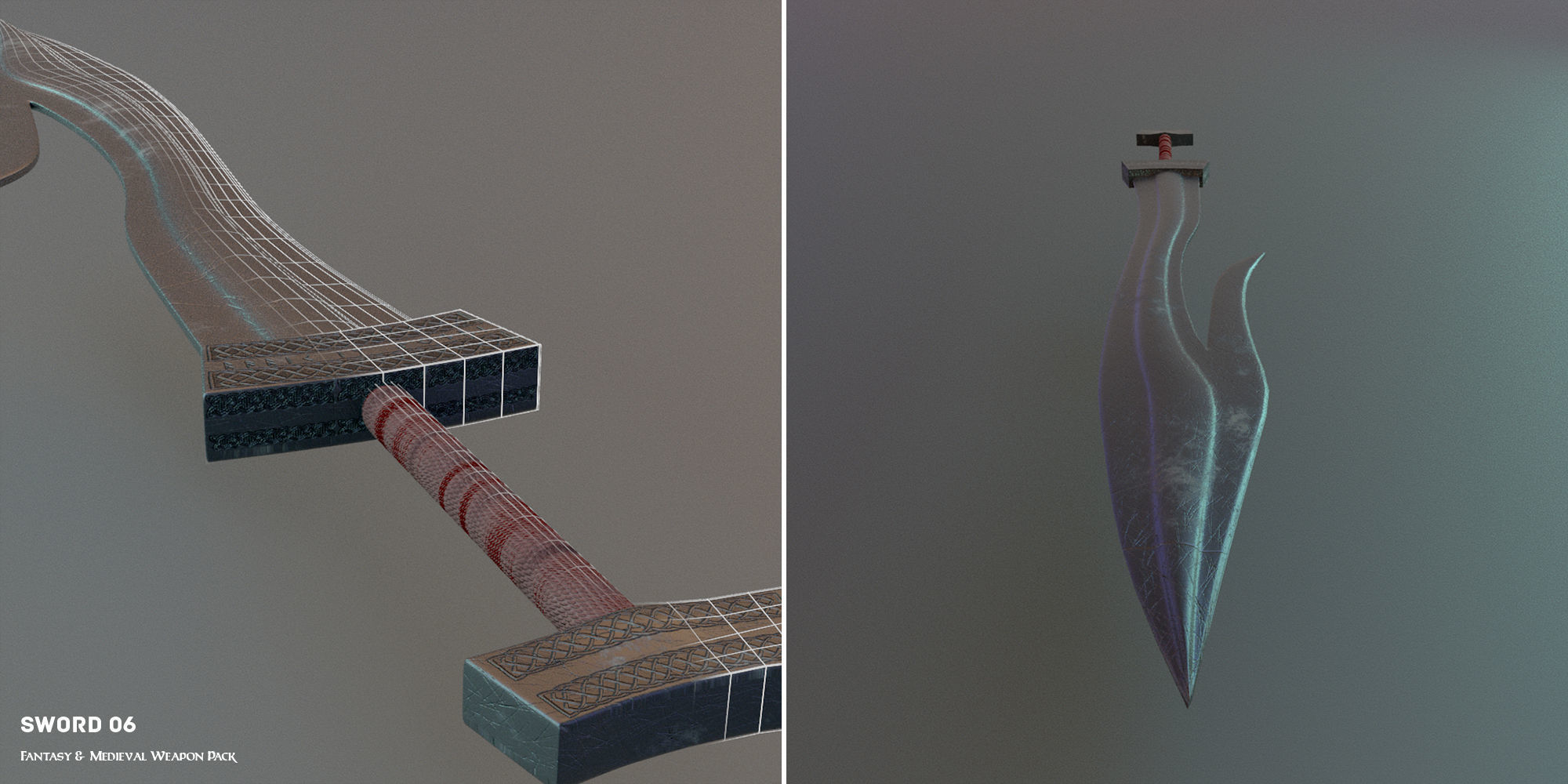 Fantasy and Medieval Weapon Pack Low-poly 3D model_18