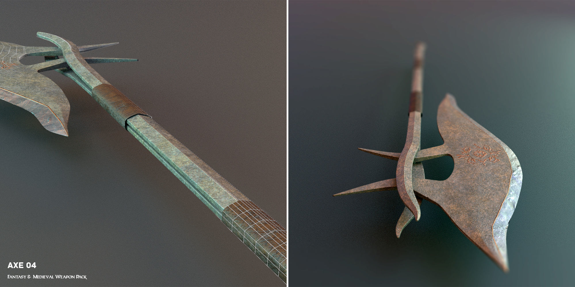 Fantasy and Medieval Weapon Pack Low-poly 3D model_7