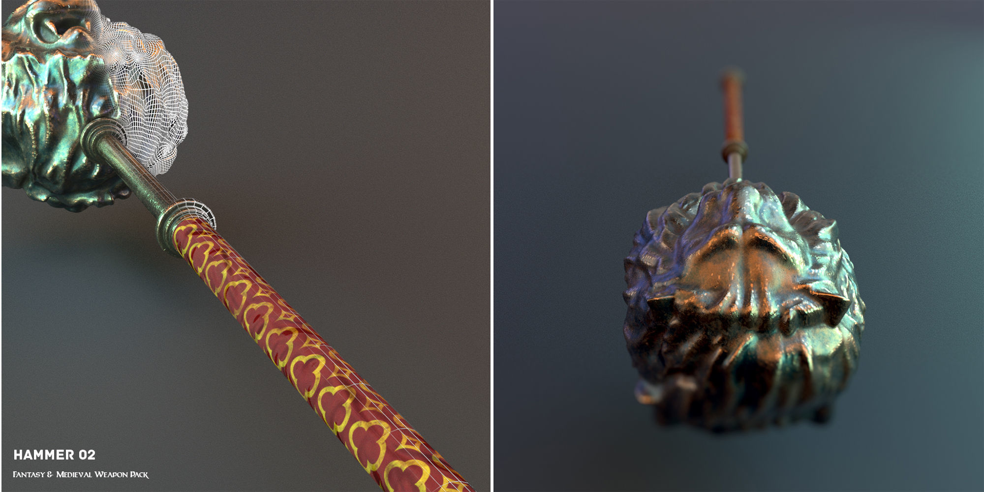 Fantasy and Medieval Weapon Pack Low-poly 3D model_11