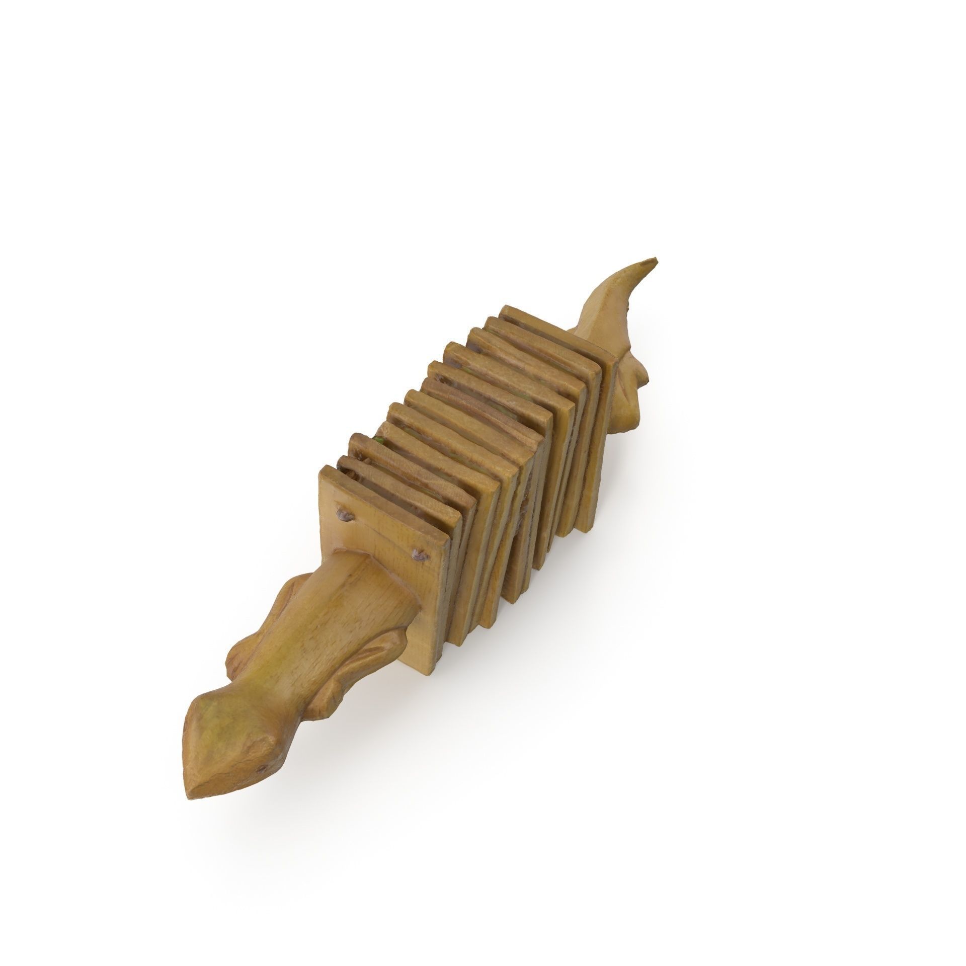 Wooden Toy 01 - High and Low Poly Versions 3D model_8