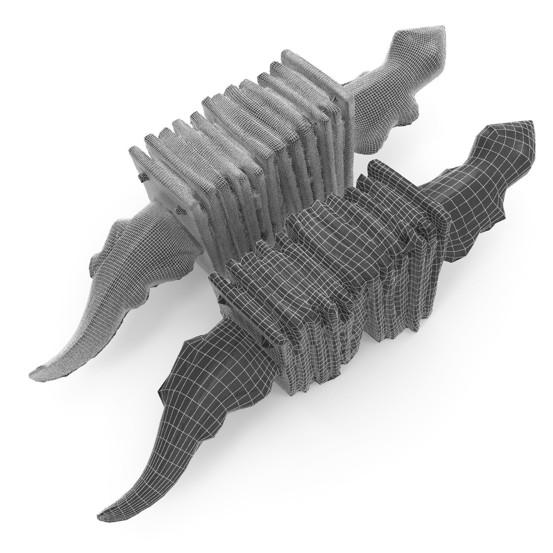 Wooden Toy 01 - High and Low Poly Versions 3D model_3