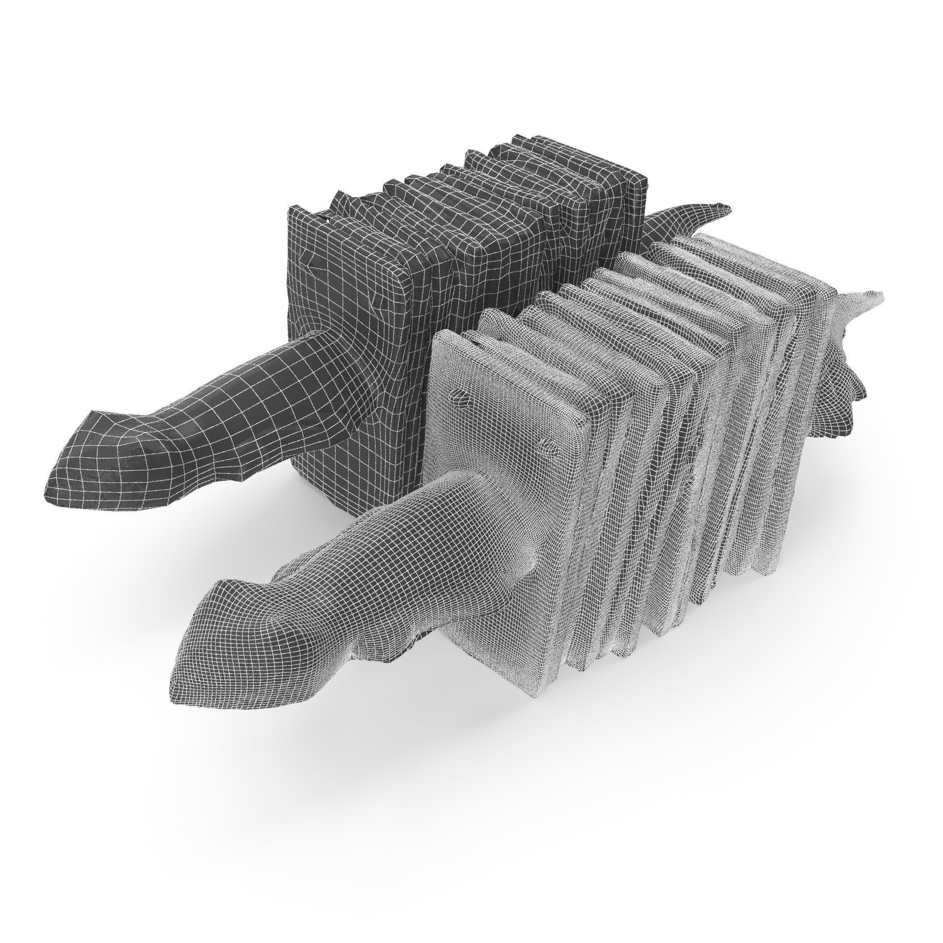 Wooden Toy 01 - High and Low Poly Versions 3D model_2