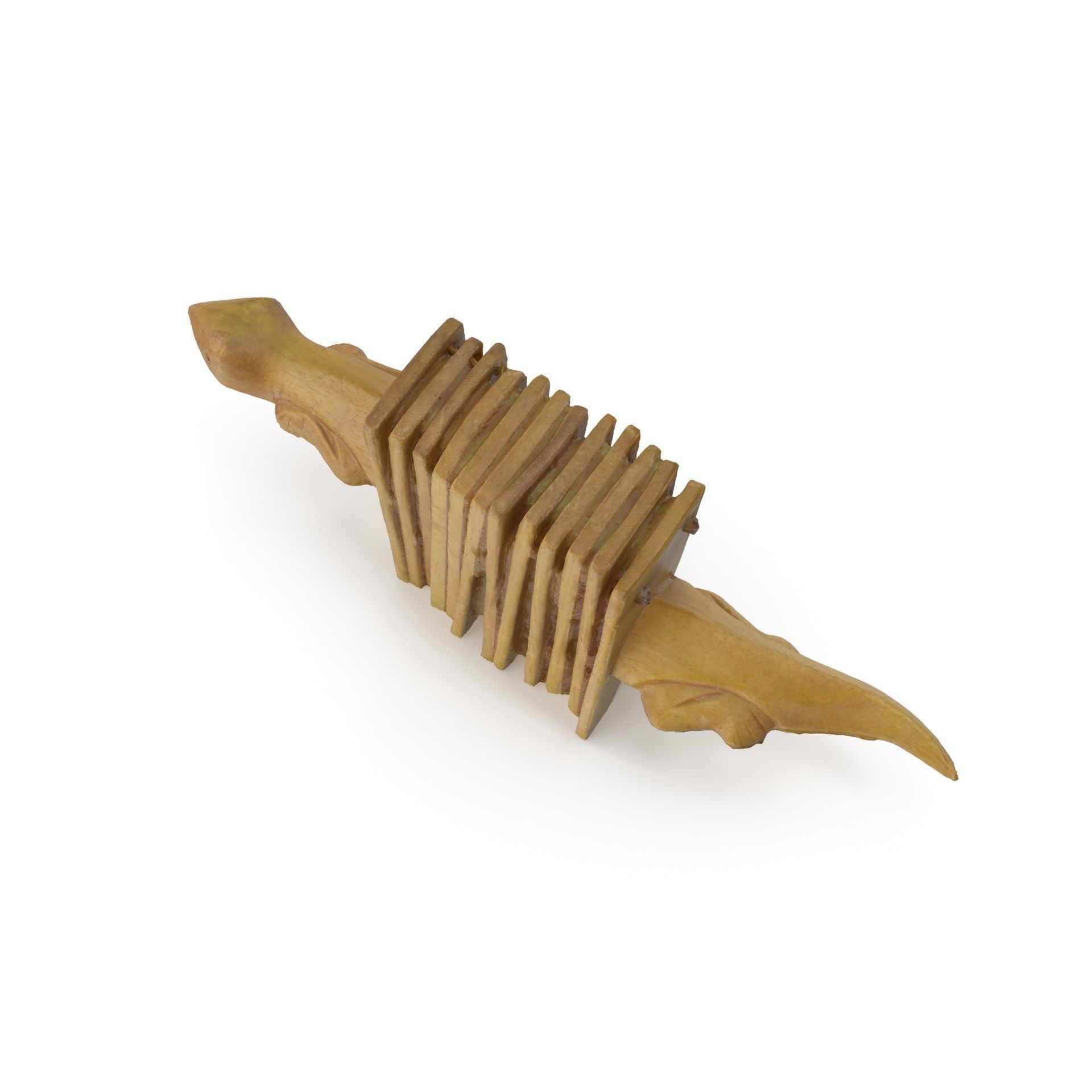 Wooden Toy 01 - High and Low Poly Versions 3D model_7