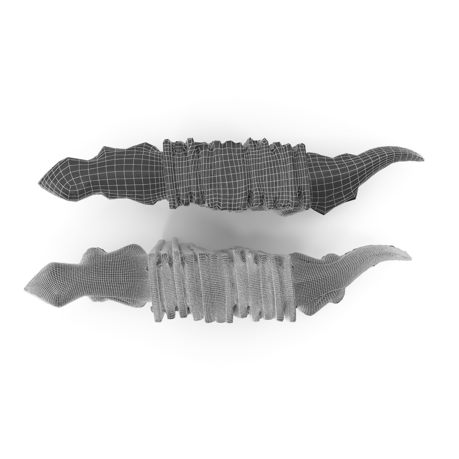 Wooden Toy 01 - High and Low Poly Versions 3D model_4