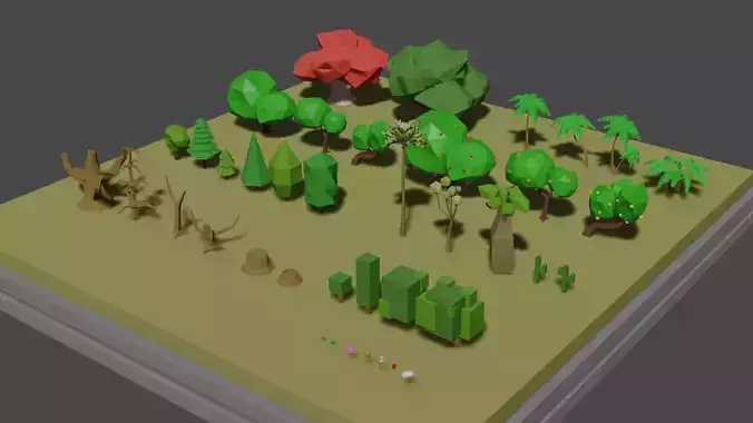 Low Poly Tree Collection - 40 Models Asset