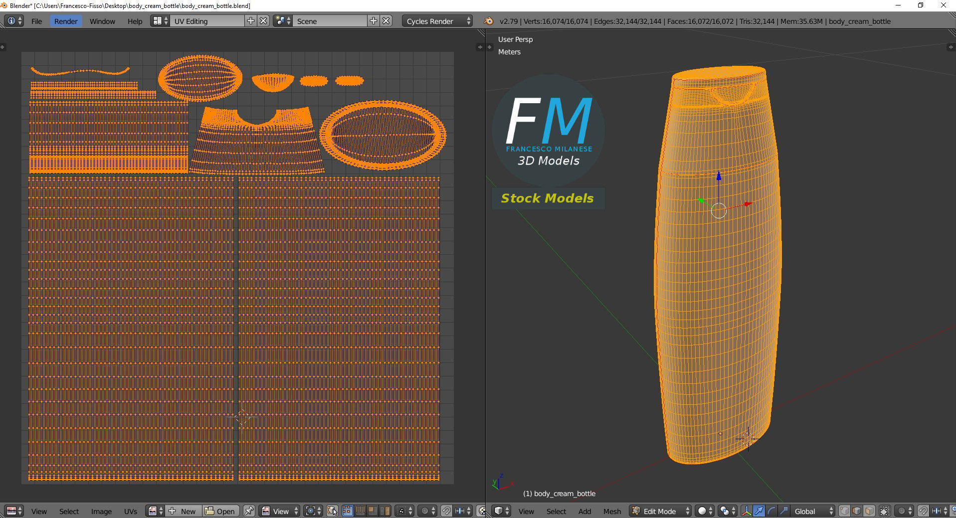 Body cream bottle 3D model_10