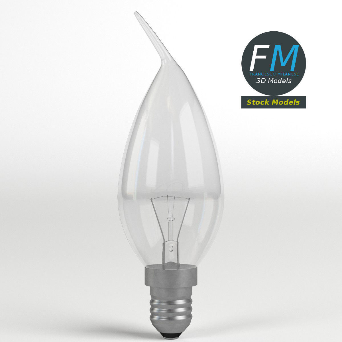 Candle angular light bulb 3D model_3