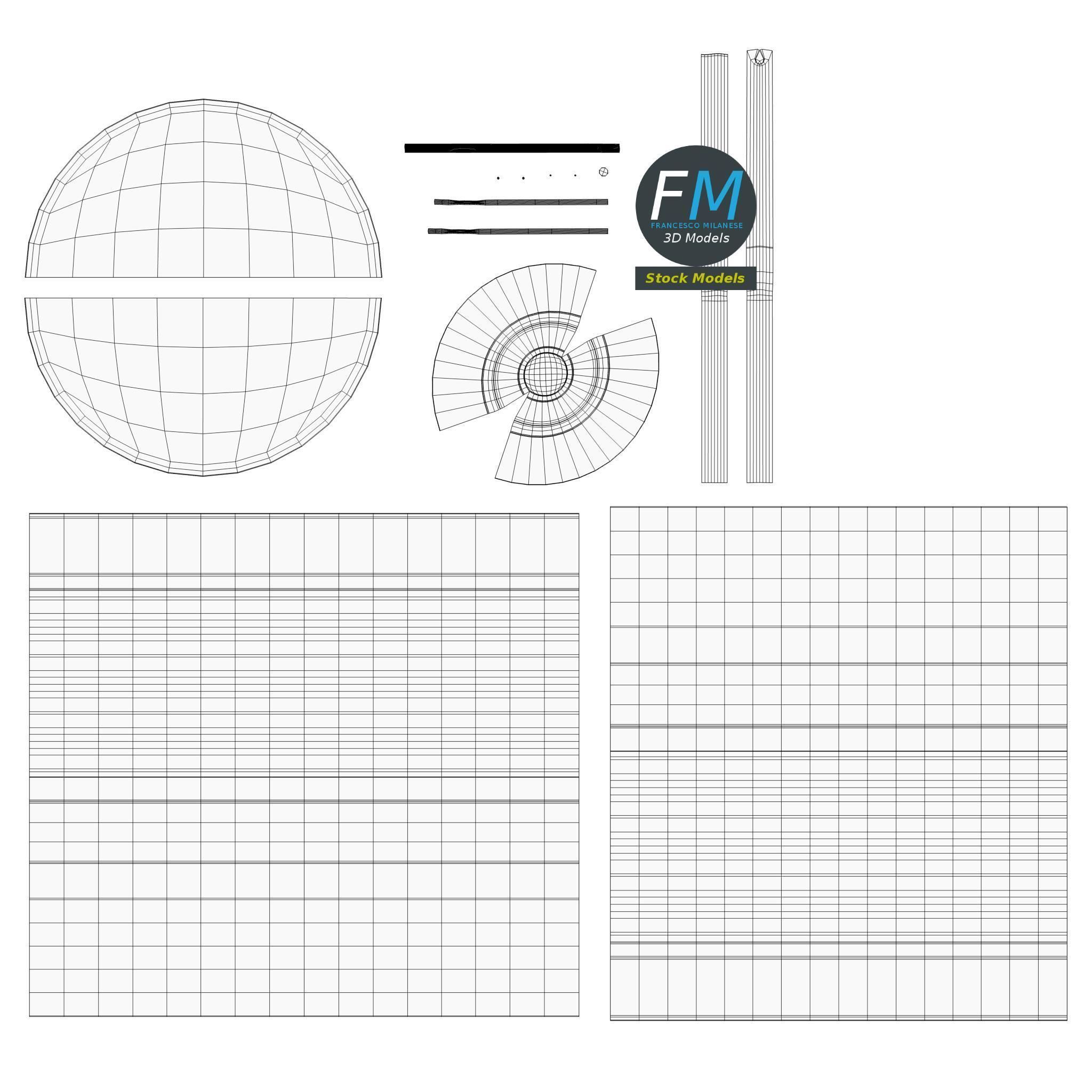 Candle angular light bulb 3D model_12