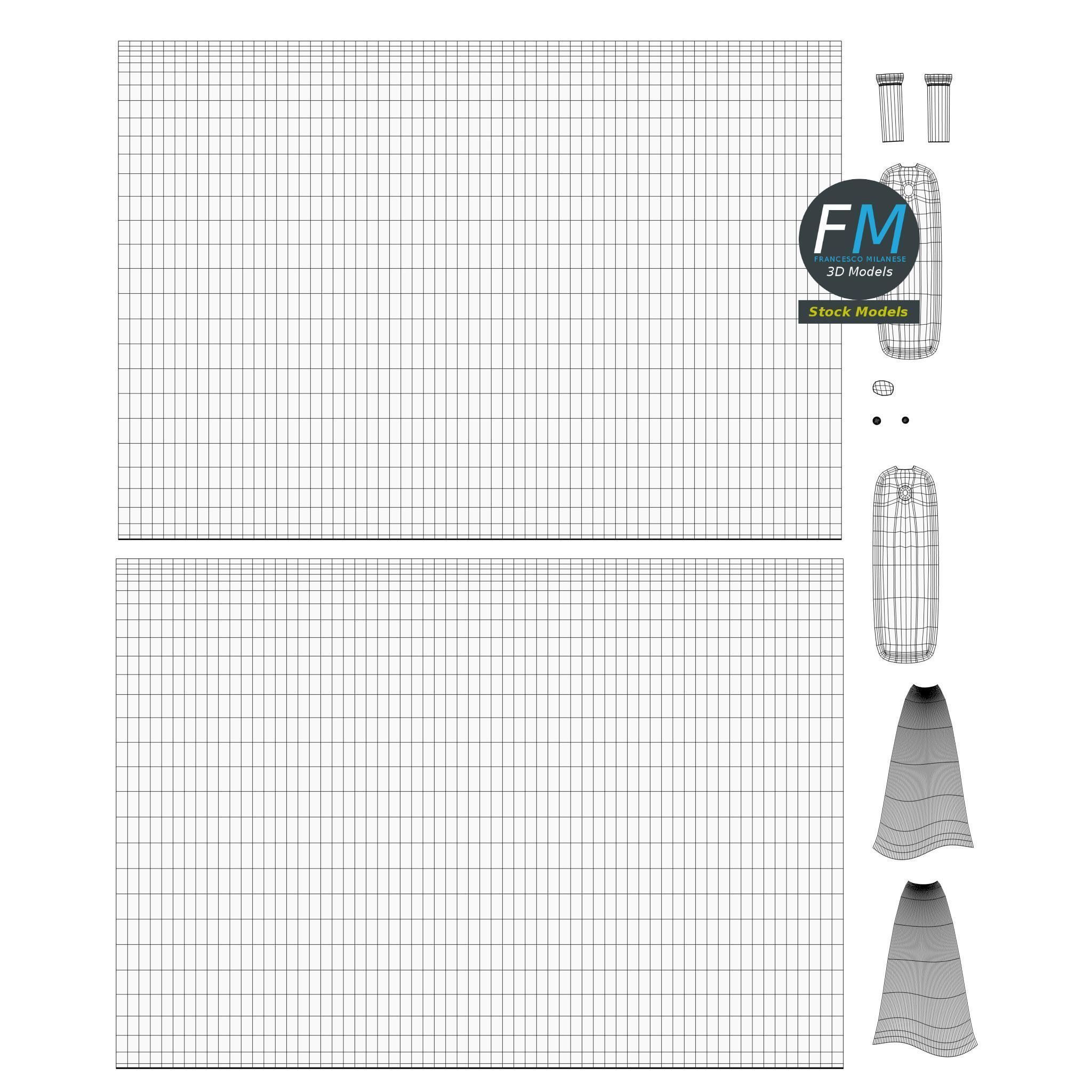 Candle angular light bulb 3D model_11