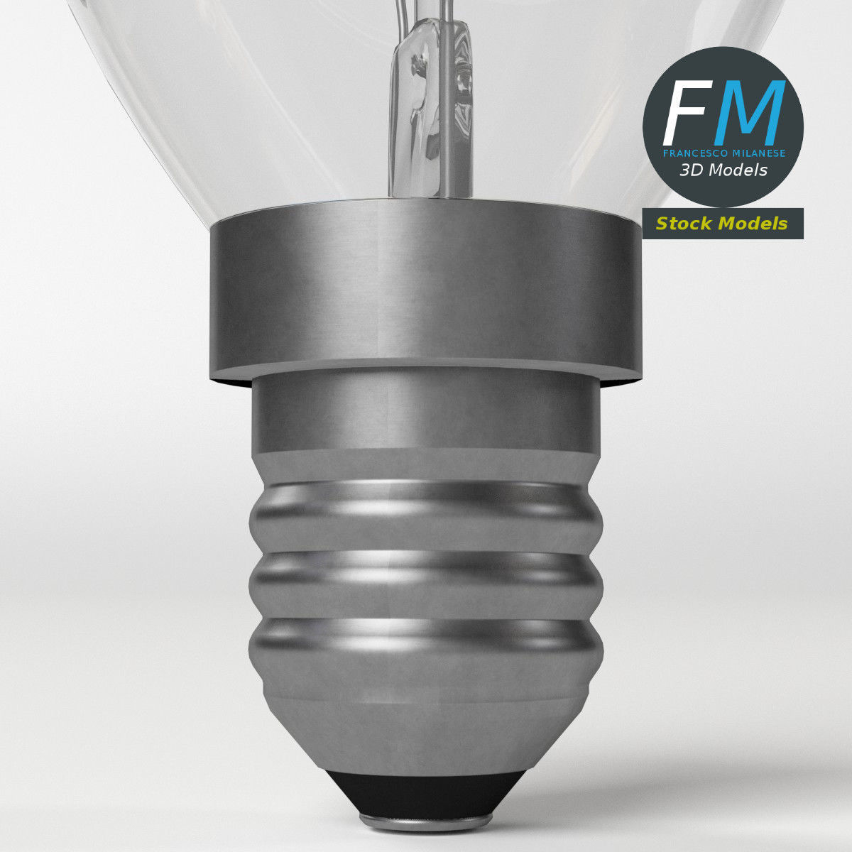 Candle angular light bulb 3D model_5