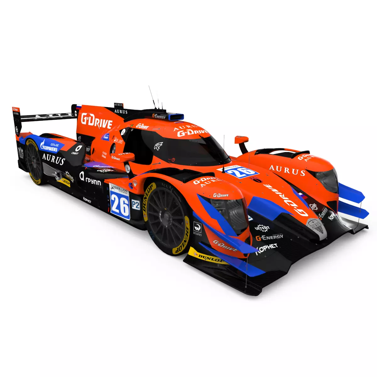 Oreca 07 G-Drive Racing Low-poly 3D model_0