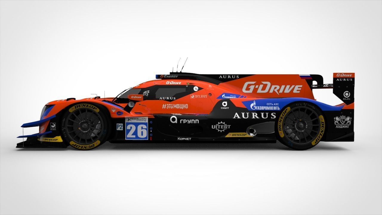 Oreca 07 G-Drive Racing Low-poly 3D model_17