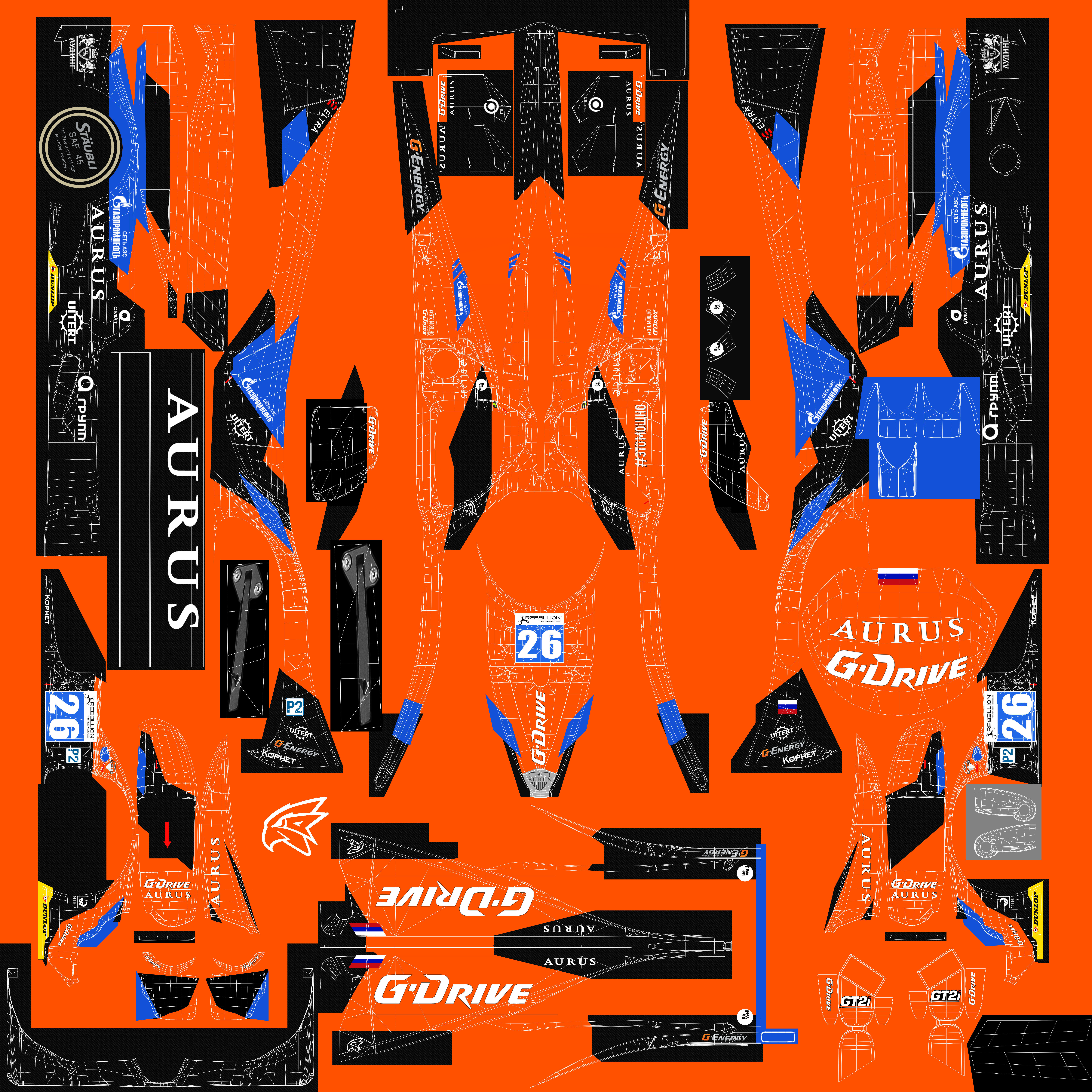 Oreca 07 G-Drive Racing Low-poly 3D model_9