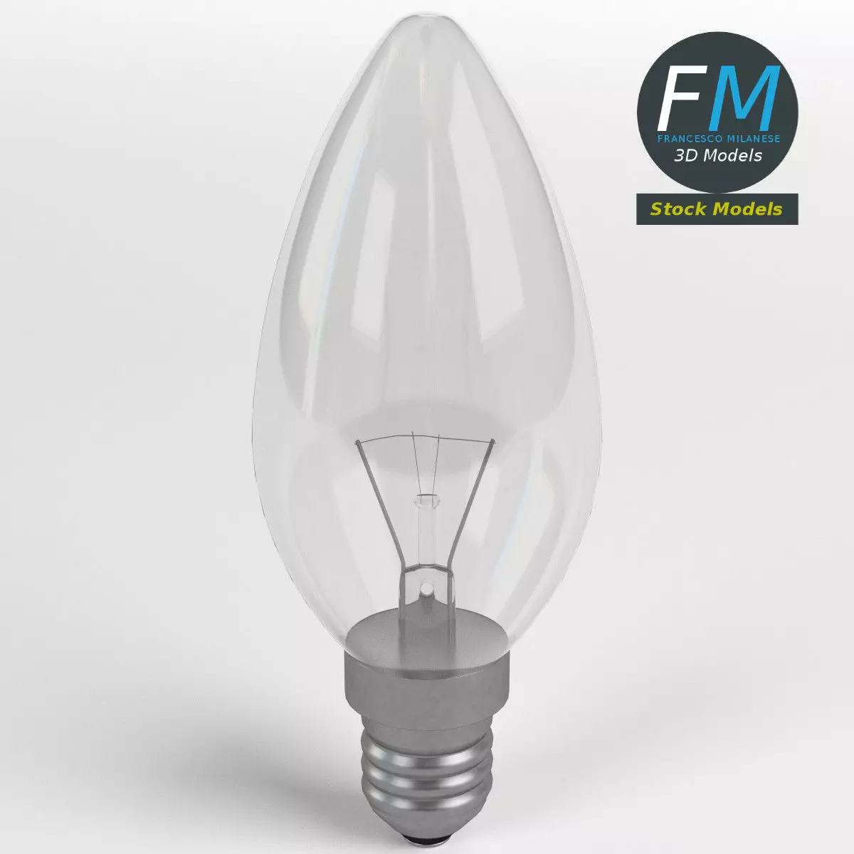 Candle light bulb 3D model_0