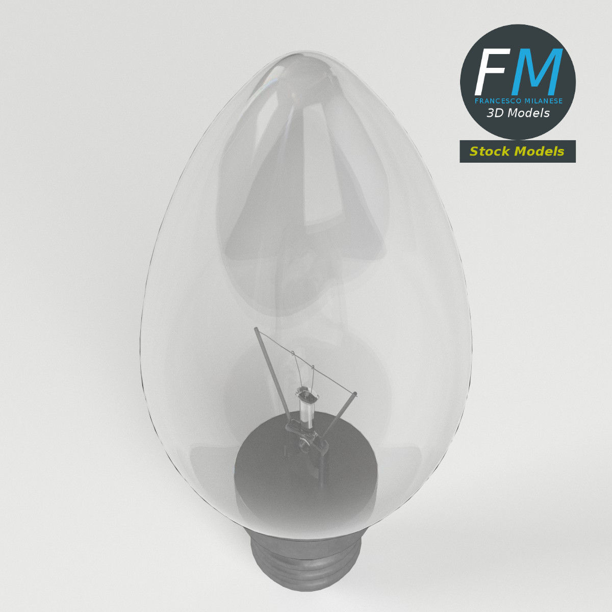 Candle light bulb 3D model_2