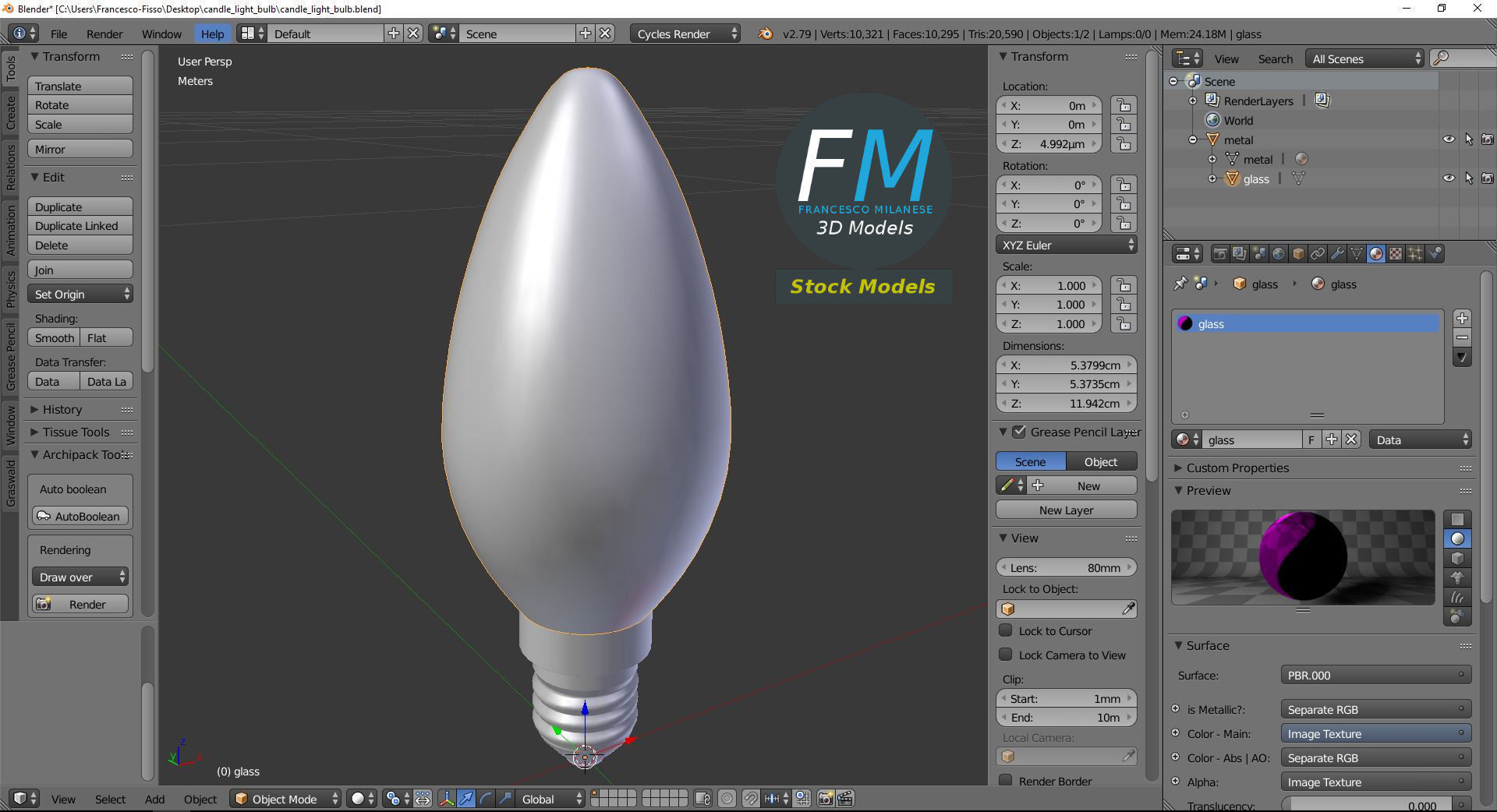 Candle light bulb 3D model_9