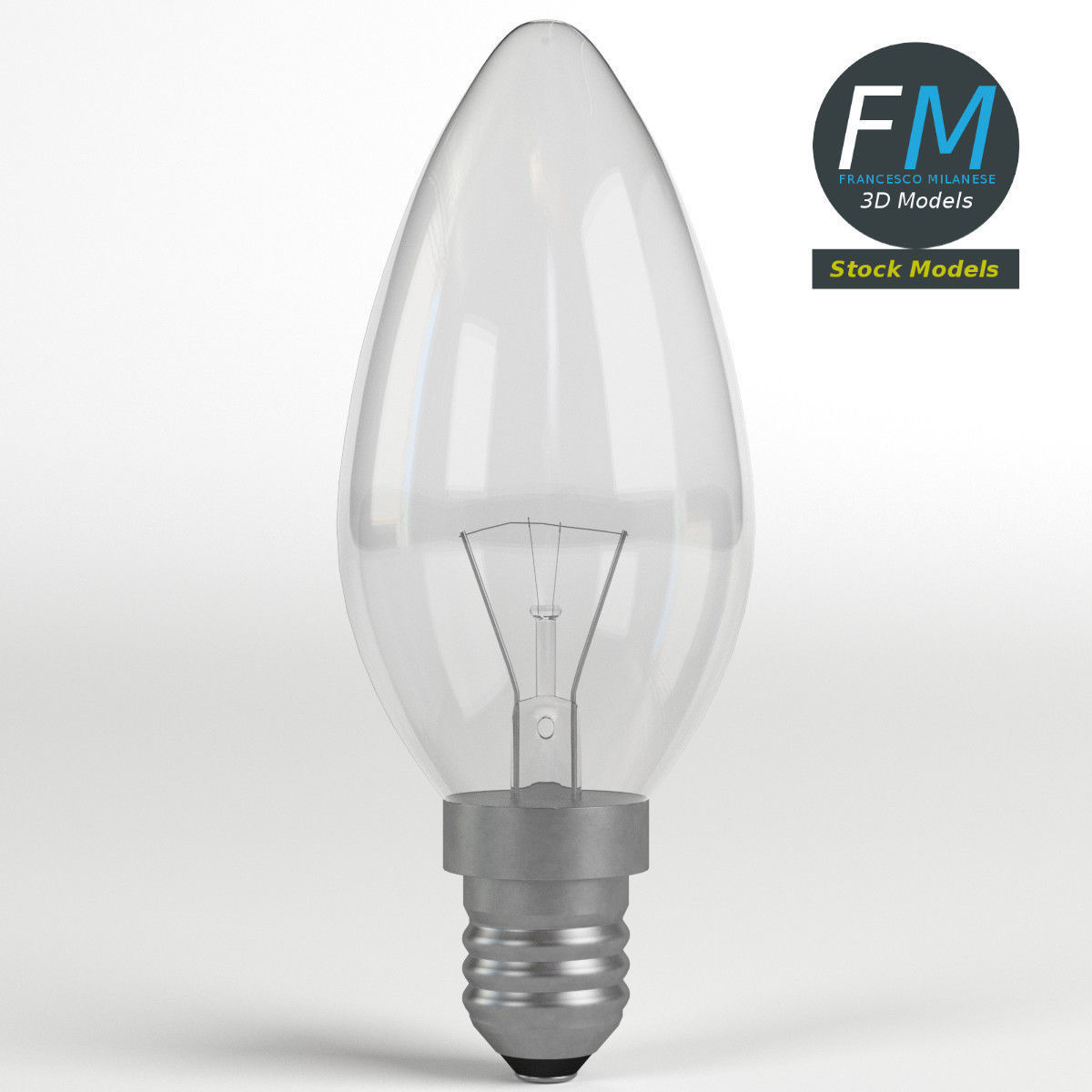 Candle light bulb 3D model_3