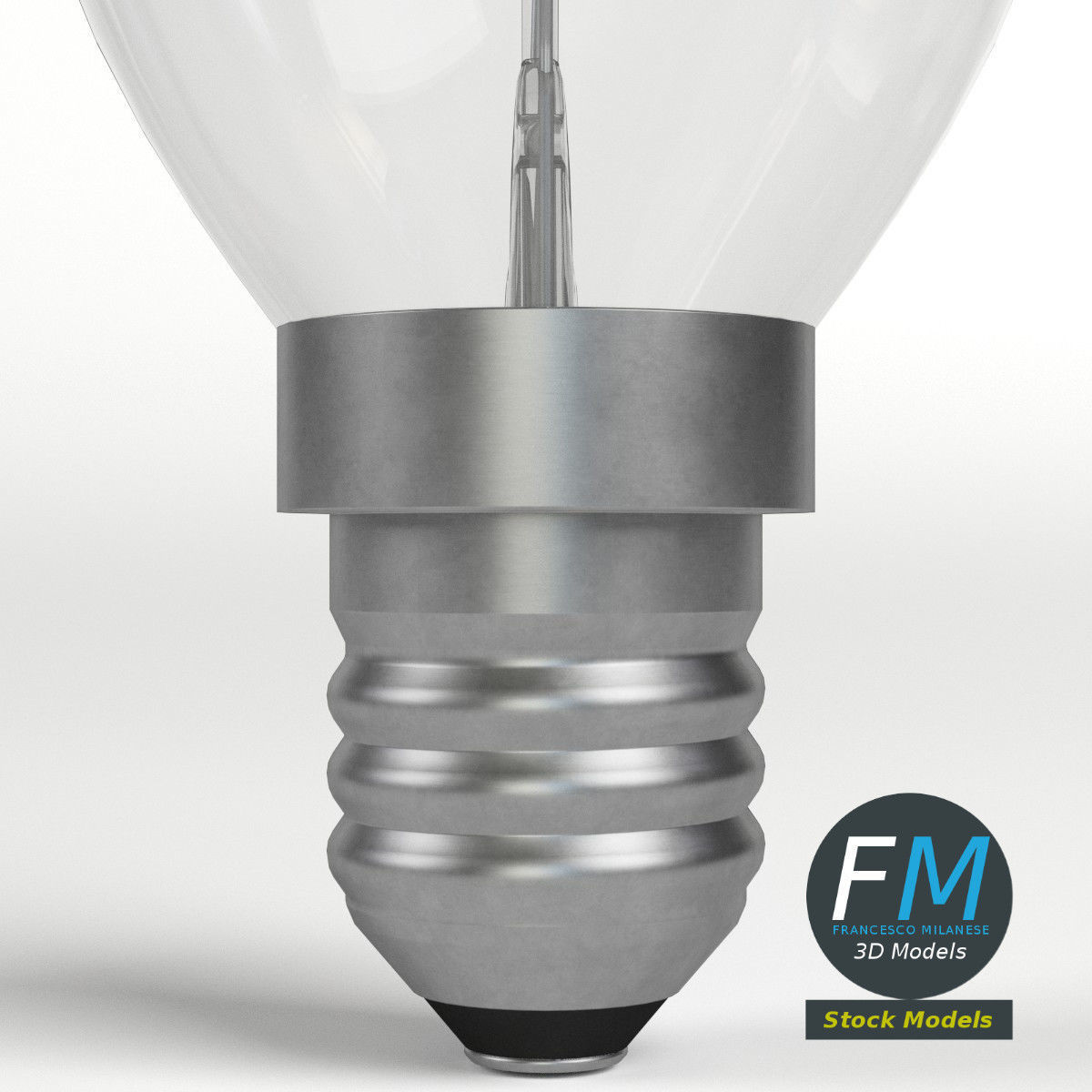 Candle light bulb 3D model_4