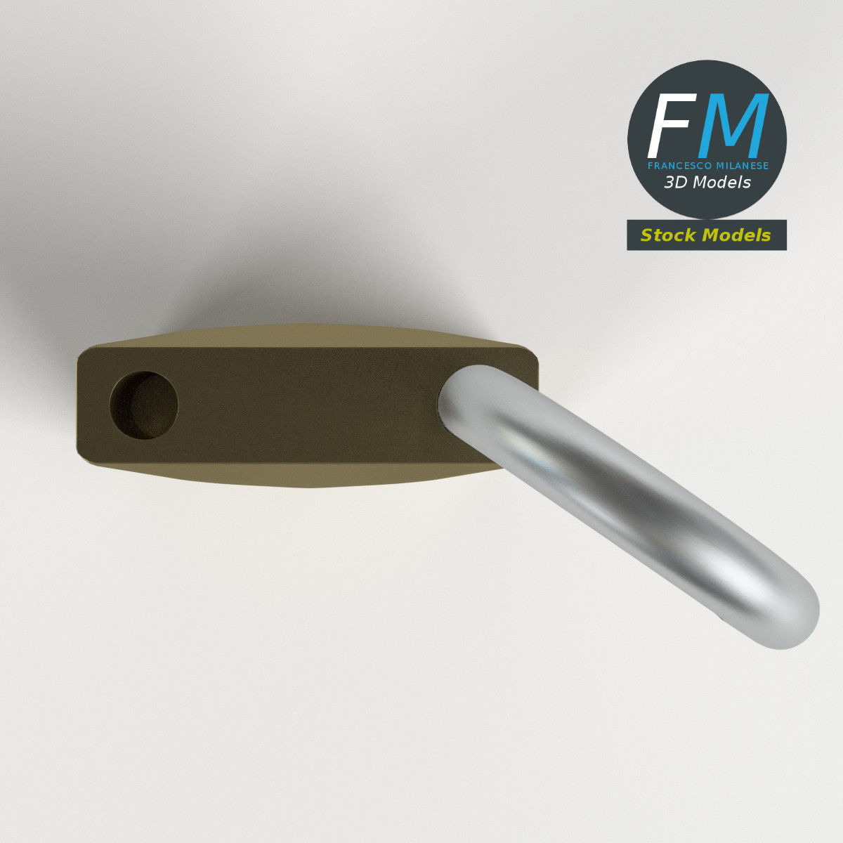 Openable padlock 3D model_6